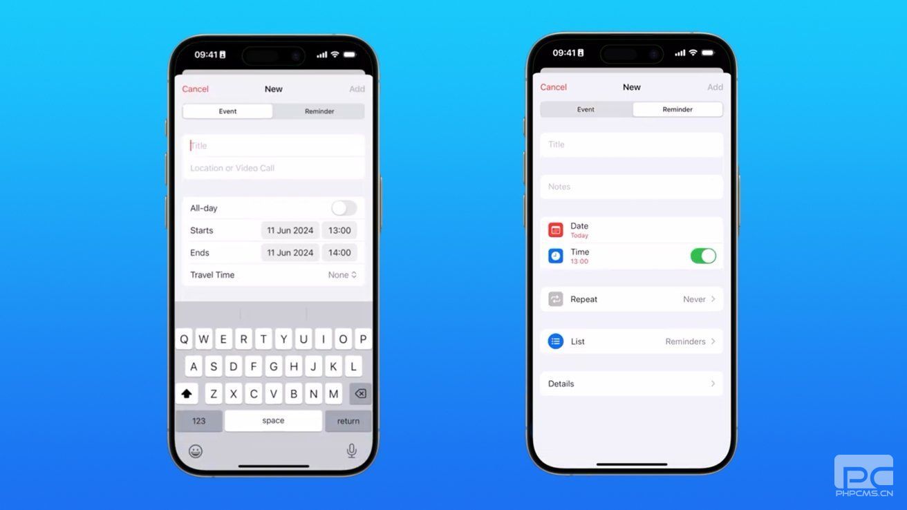 无需来回切换，苹果 iOS 18 日历 App 支持创建和管理提醒事项
