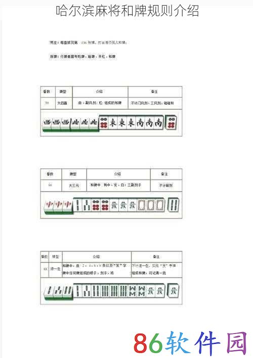 哈尔滨麻将和牌规则介绍